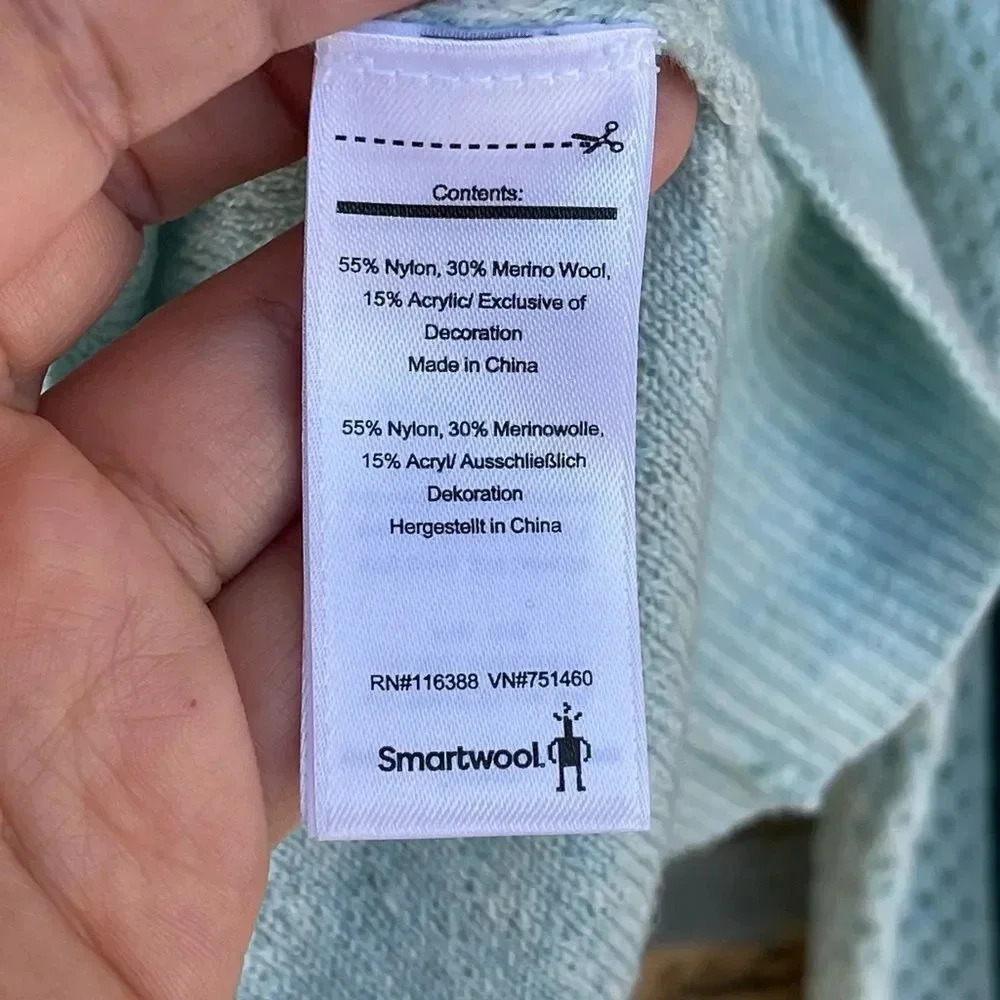 Smartwool Women's Frosted Valley V-Neck Sweater Green Large - Picture 11 of 13